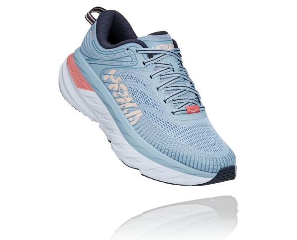 Hoka One One Bondi 7 Womens UK - Blue Road Running Shoes - NQKBZ5362